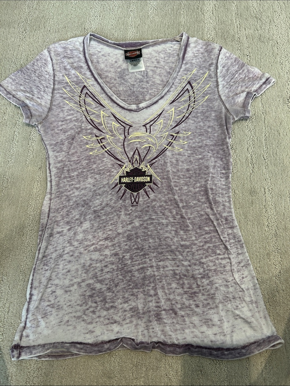 Women's Harley-Davidson Light Purple Graphic V-Neck Tee